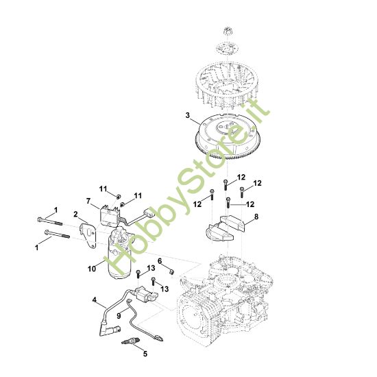 Picture of D - Sistema di accensione, motorino di avviamento e volano EVC 4000.1 (EVC4000-0002)